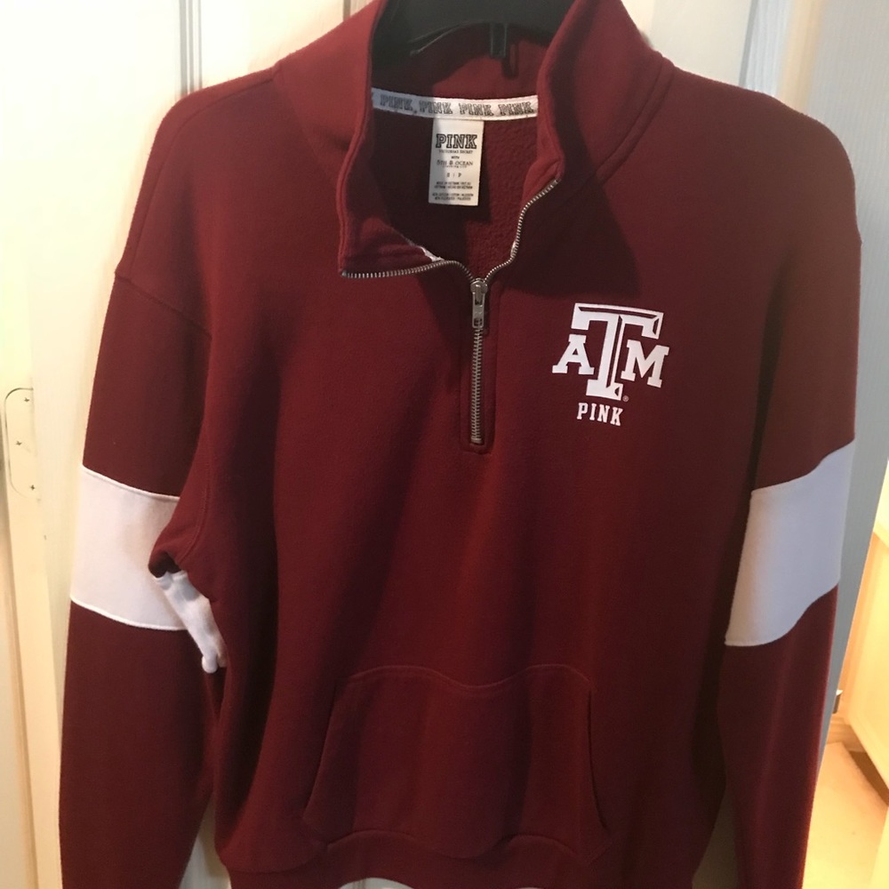 Texas A&M PINK Half Zip Sweatshirt